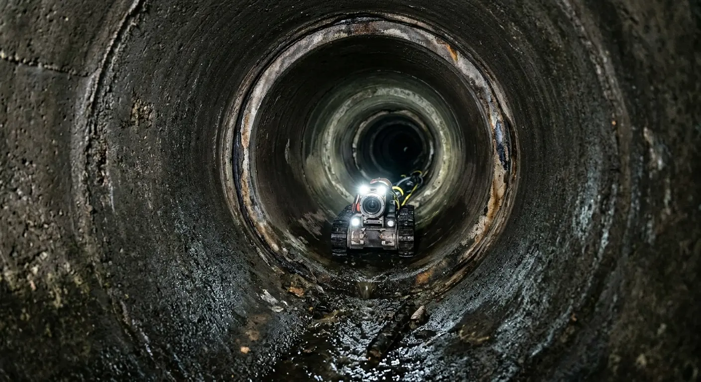 Robotic sewer camera inspecting pipe interior for Drain Snake Service in Anthem